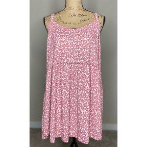 WHITE BIRCH- Pink Floral Baby Doll Tank Top Size 1x Plus Size